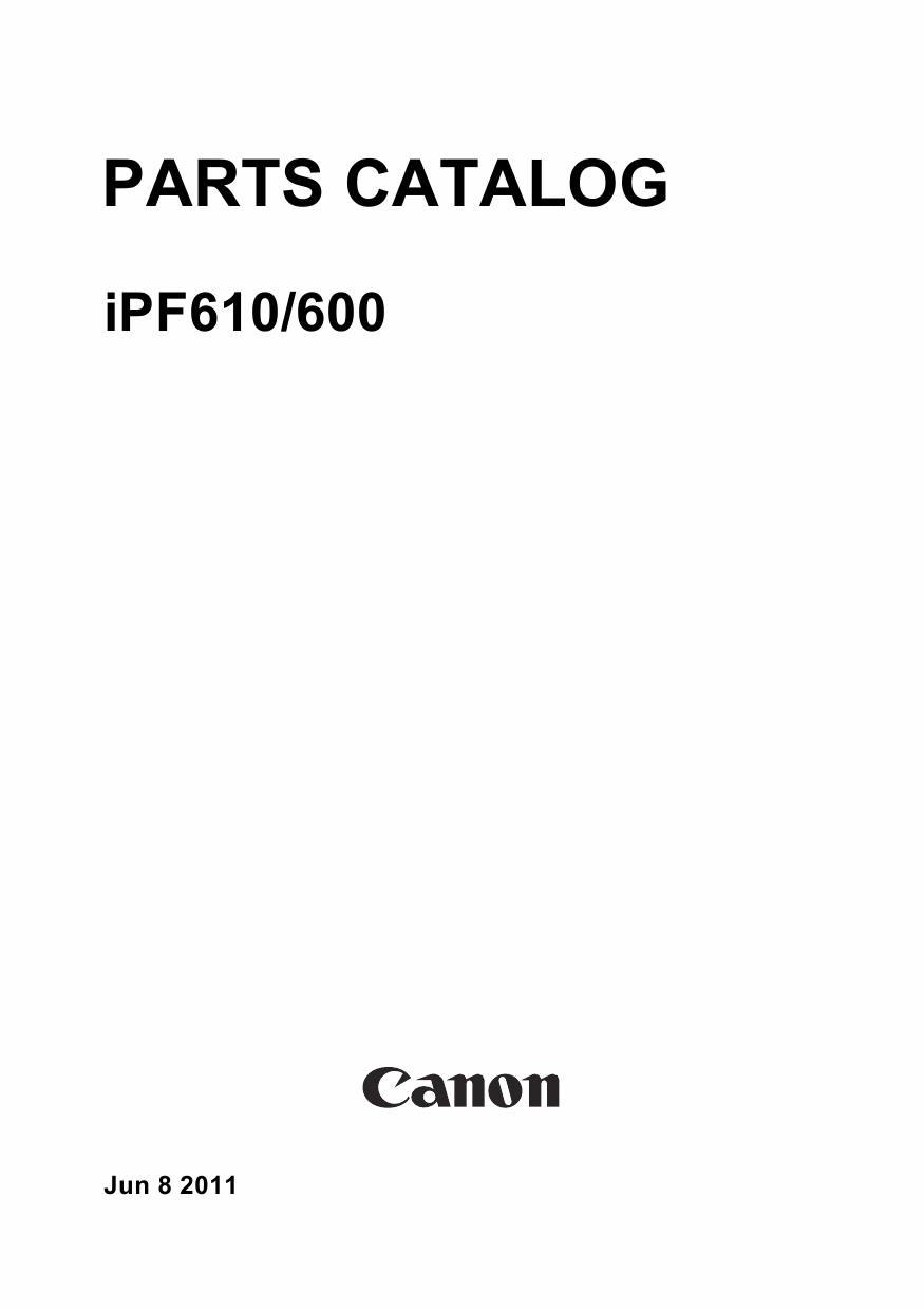 Canon imagePROGRAF iPF-610 600 Parts Catalog Manual-1